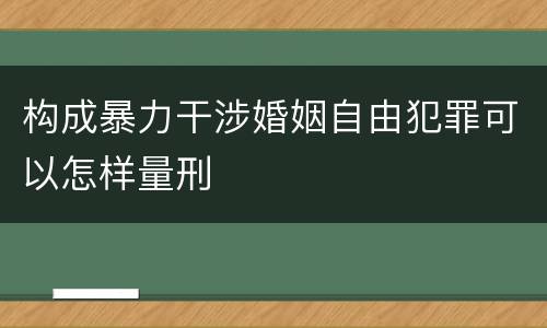 构成暴力干涉婚姻自由犯罪可以怎样量刑