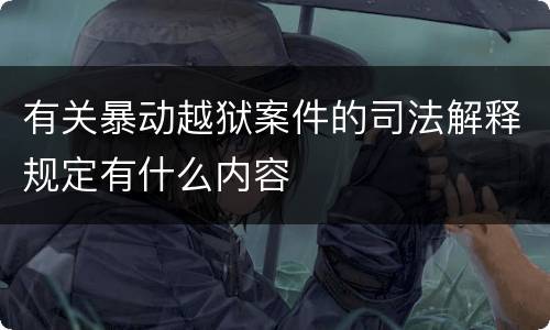 有关暴动越狱案件的司法解释规定有什么内容