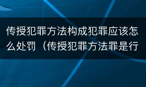 传授犯罪方法构成犯罪应该怎么处罚（传授犯罪方法罪是行为犯吗）