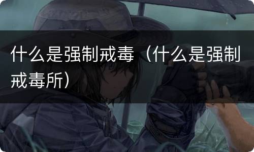 什么是强制戒毒（什么是强制戒毒所）