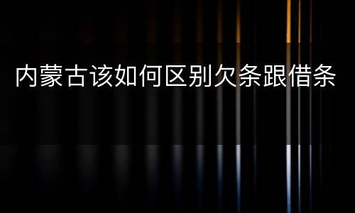 内蒙古该如何区别欠条跟借条