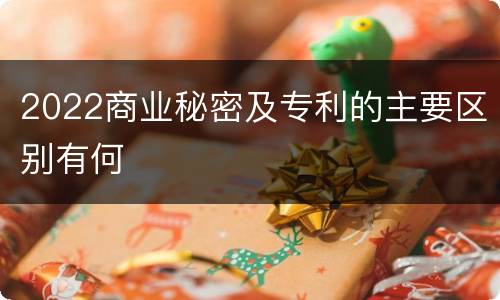 2022商业秘密及专利的主要区别有何