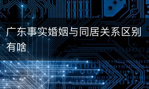广东事实婚姻与同居关系区别有啥