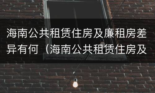 海南公共租赁住房及廉租房差异有何（海南公共租赁住房及廉租房差异有何原因）