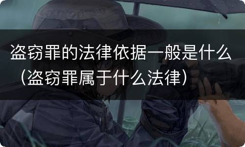 盗窃罪的法律依据一般是什么（盗窃罪属于什么法律）
