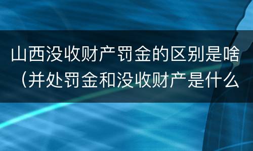 山西没收财产罚金的区别是啥（并处罚金和没收财产是什么意思）