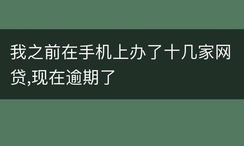 我之前在手机上办了十几家网贷,现在逾期了