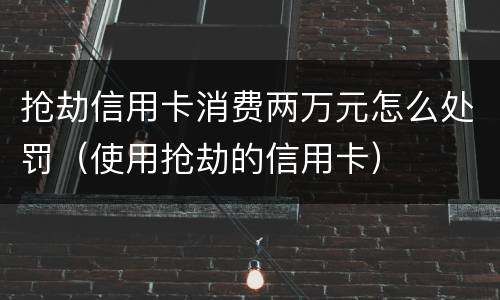 抢劫信用卡消费两万元怎么处罚（使用抢劫的信用卡）