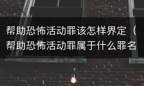 帮助恐怖活动罪该怎样界定（帮助恐怖活动罪属于什么罪名）