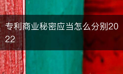 专利商业秘密应当怎么分别2022