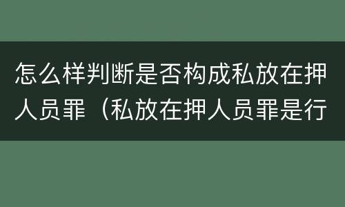 怎么样判断是否构成私放在押人员罪（私放在押人员罪是行为犯吗）