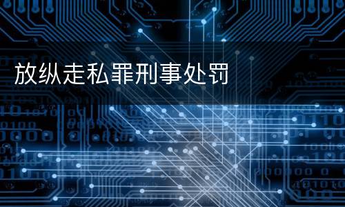 放纵走私罪刑事处罚