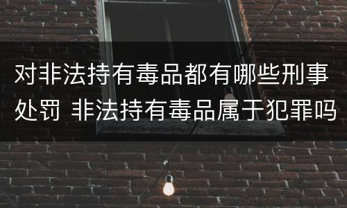 对非法持有毒品都有哪些刑事处罚 非法持有毒品属于犯罪吗