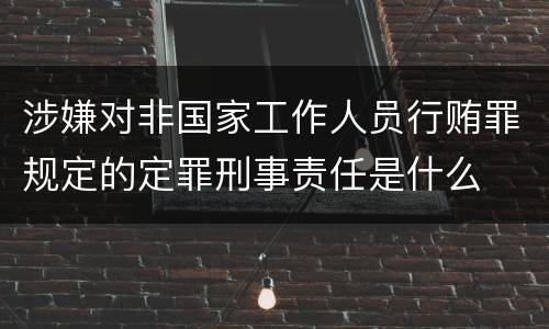 涉嫌对非国家工作人员行贿罪规定的定罪刑事责任是什么