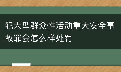 犯大型群众性活动重大安全事故罪会怎么样处罚