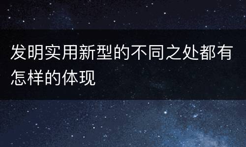 发明实用新型的不同之处都有怎样的体现