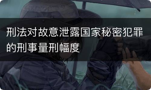 刑法对故意泄露国家秘密犯罪的刑事量刑幅度