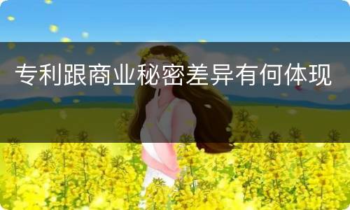 专利跟商业秘密差异有何体现