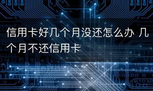 信用卡好几个月没还怎么办 几个月不还信用卡