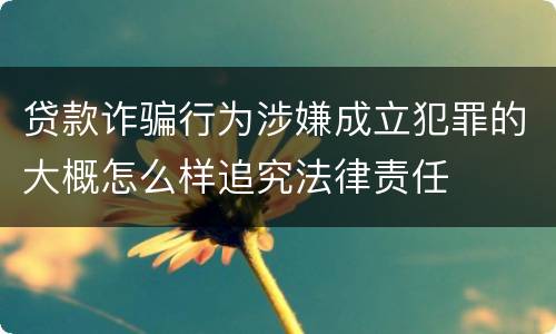 贷款诈骗行为涉嫌成立犯罪的大概怎么样追究法律责任