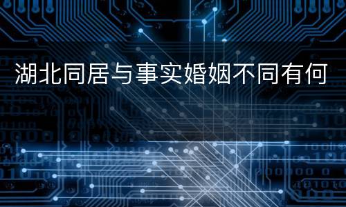 湖北同居与事实婚姻不同有何