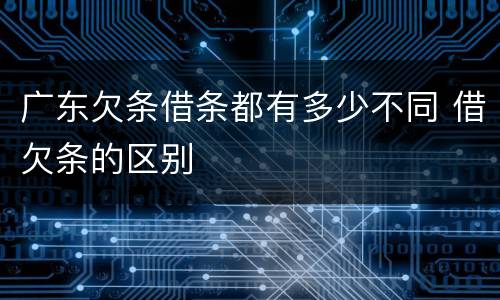广东欠条借条都有多少不同 借欠条的区别