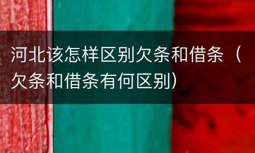 河北该怎样区别欠条和借条（欠条和借条有何区别）