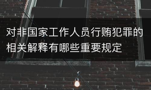 对非国家工作人员行贿犯罪的相关解释有哪些重要规定