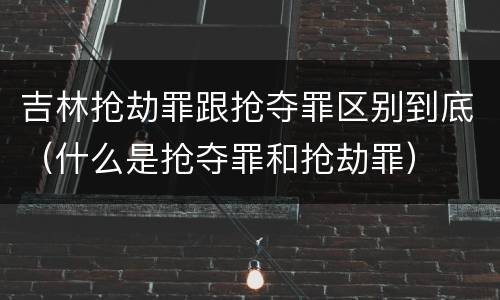 吉林抢劫罪跟抢夺罪区别到底（什么是抢夺罪和抢劫罪）