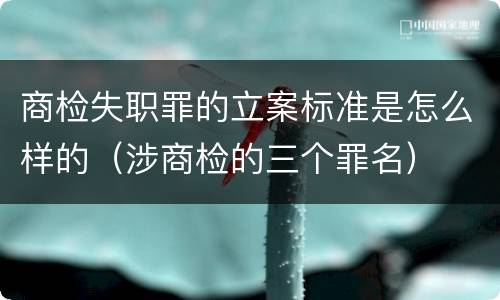 商检失职罪的立案标准是怎么样的（涉商检的三个罪名）