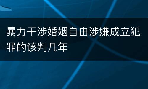 暴力干涉婚姻自由涉嫌成立犯罪的该判几年