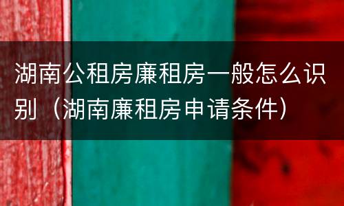 湖南公租房廉租房一般怎么识别（湖南廉租房申请条件）
