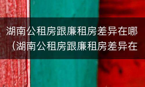 湖南公租房跟廉租房差异在哪（湖南公租房跟廉租房差异在哪里）