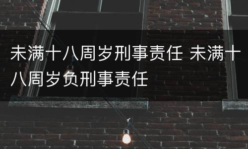 未满十八周岁刑事责任 未满十八周岁负刑事责任