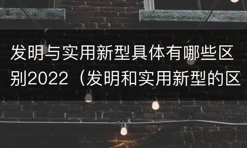 发明与实用新型具体有哪些区别2022(发明和实用新型的区别举例)