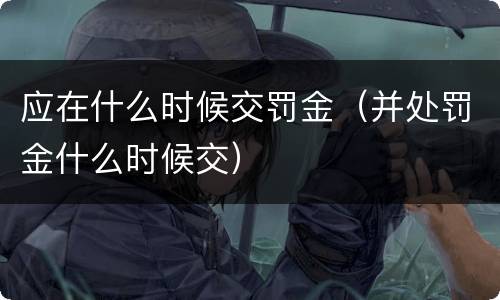 应在什么时候交罚金（并处罚金什么时候交）
