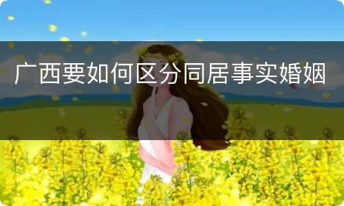广西要如何区分同居事实婚姻