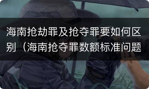 海南抢劫罪及抢夺罪要如何区别（海南抢夺罪数额标准问题的规定）