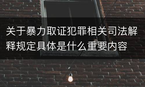 关于暴力取证犯罪相关司法解释规定具体是什么重要内容
