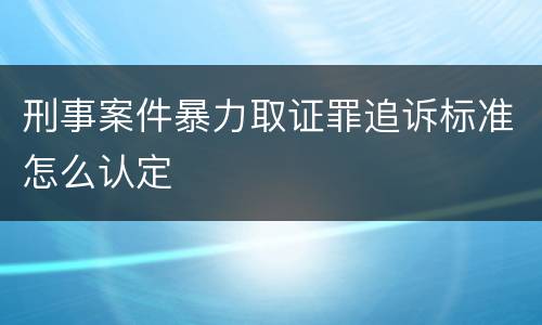 刑事案件暴力取证罪追诉标准怎么认定