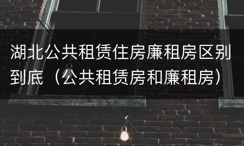 湖北公共租赁住房廉租房区别到底（公共租赁房和廉租房）