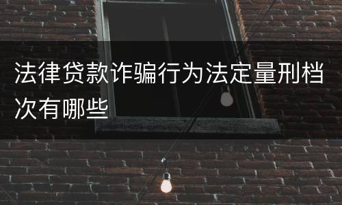 法律贷款诈骗行为法定量刑档次有哪些
