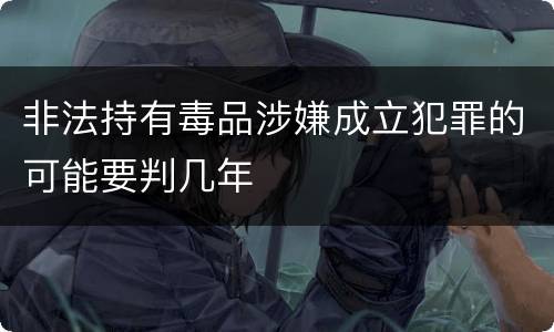 非法持有毒品涉嫌成立犯罪的可能要判几年