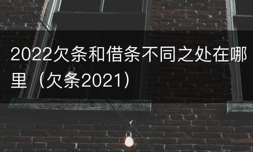 2022欠条和借条不同之处在哪里（欠条2021）