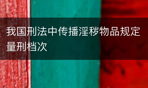 我国刑法中传播淫秽物品规定量刑档次
