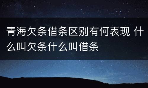 青海欠条借条区别有何表现 什么叫欠条什么叫借条
