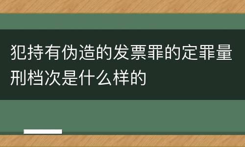 犯持有伪造的发票罪的定罪量刑档次是什么样的