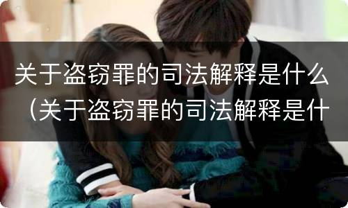 关于盗窃罪的司法解释是什么（关于盗窃罪的司法解释是什么意思）