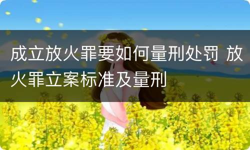 成立放火罪要如何量刑处罚 放火罪立案标准及量刑
