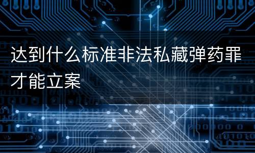 达到什么标准非法私藏弹药罪才能立案